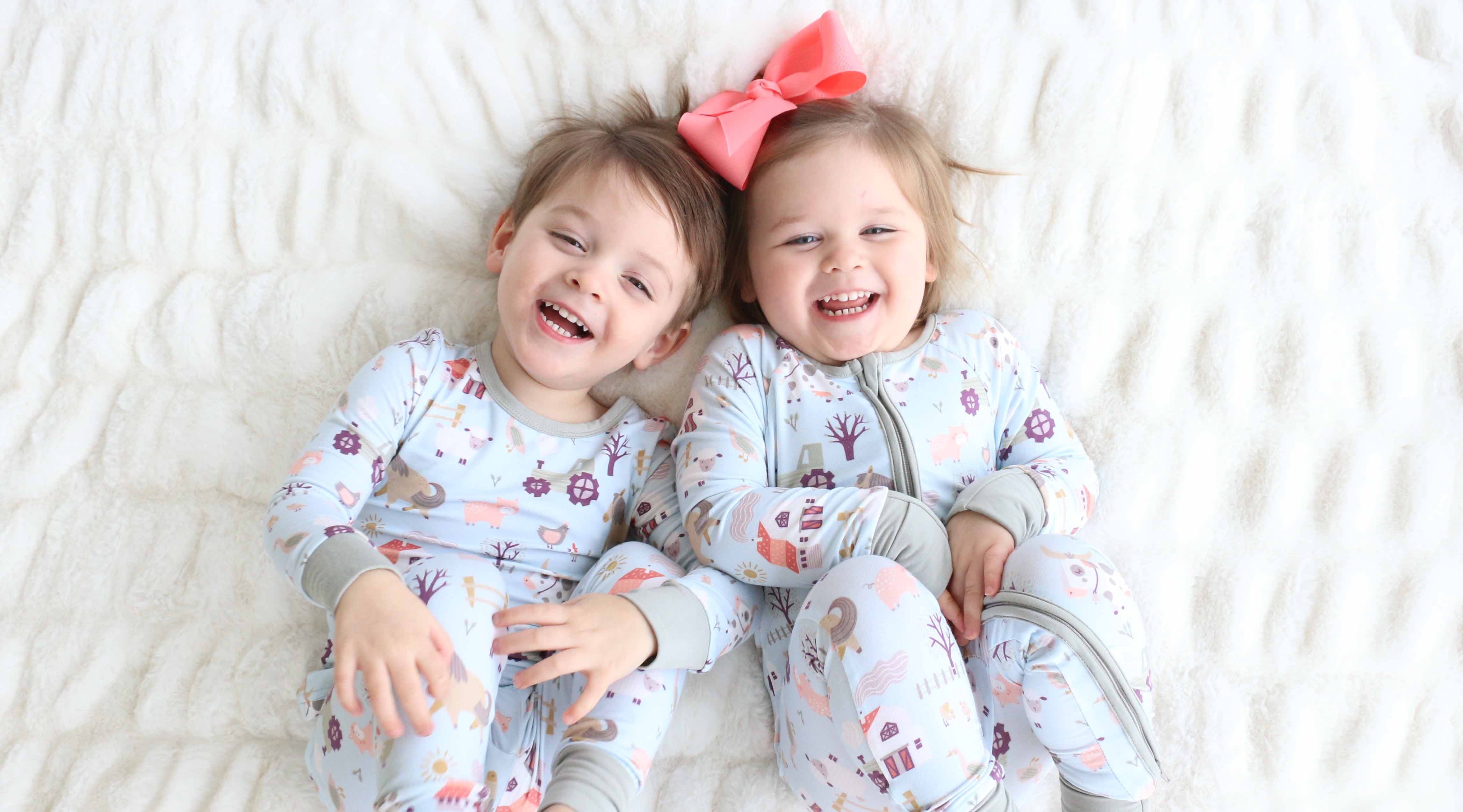 Aqua Smiley Daisy Toddler Bamboo Pajama Set – Cuddle Bunnie
