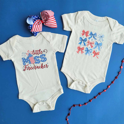 bow 4th of july graphic bodysuit 