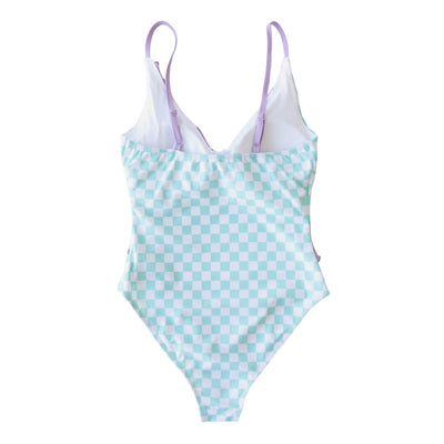 all checked out ruffle swimsuit for women