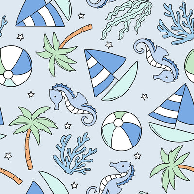 Tiny Tides Zipper Footie | Blue