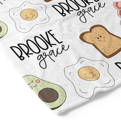 breakfast food blanket personalized 