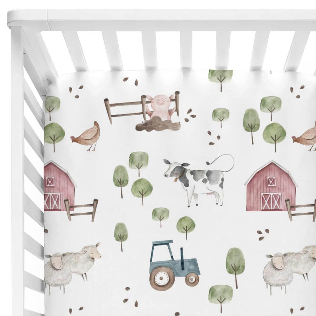 farm themed crib sheet 