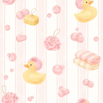 Ruffle Bamboo Zipper Footie | Bubble Duckies Pink