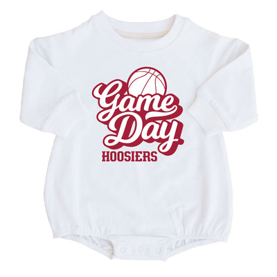 iu game day long sleeve basketball graphic bubble romper 