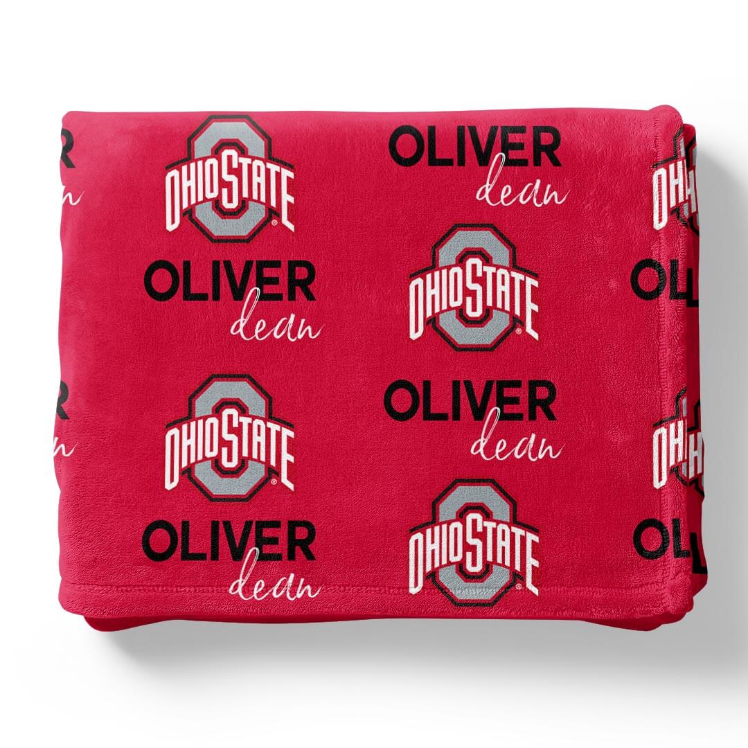 Ohio State Buckeyes Dark Camo Throw Pillow, Personalized