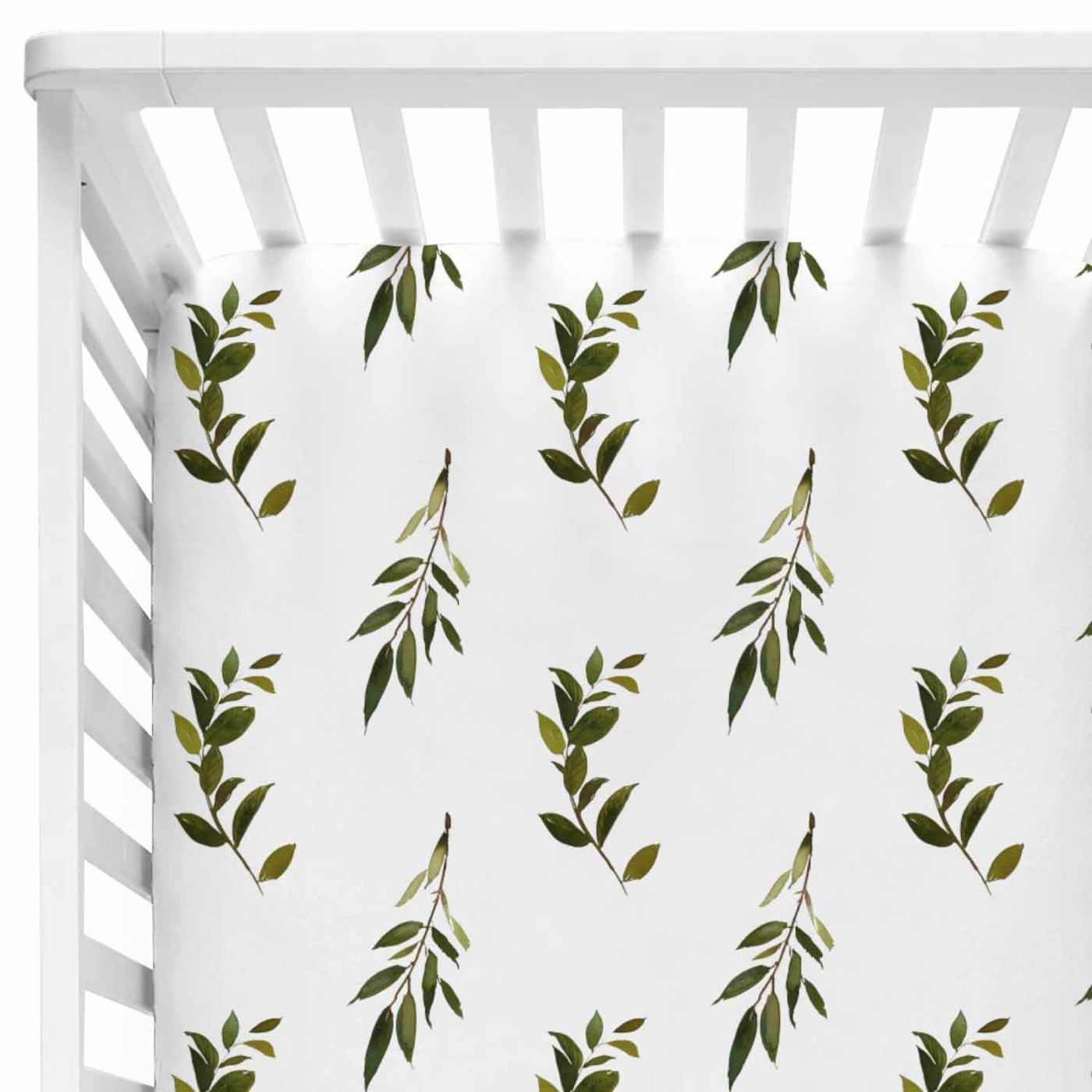olive leaf crib sheet 