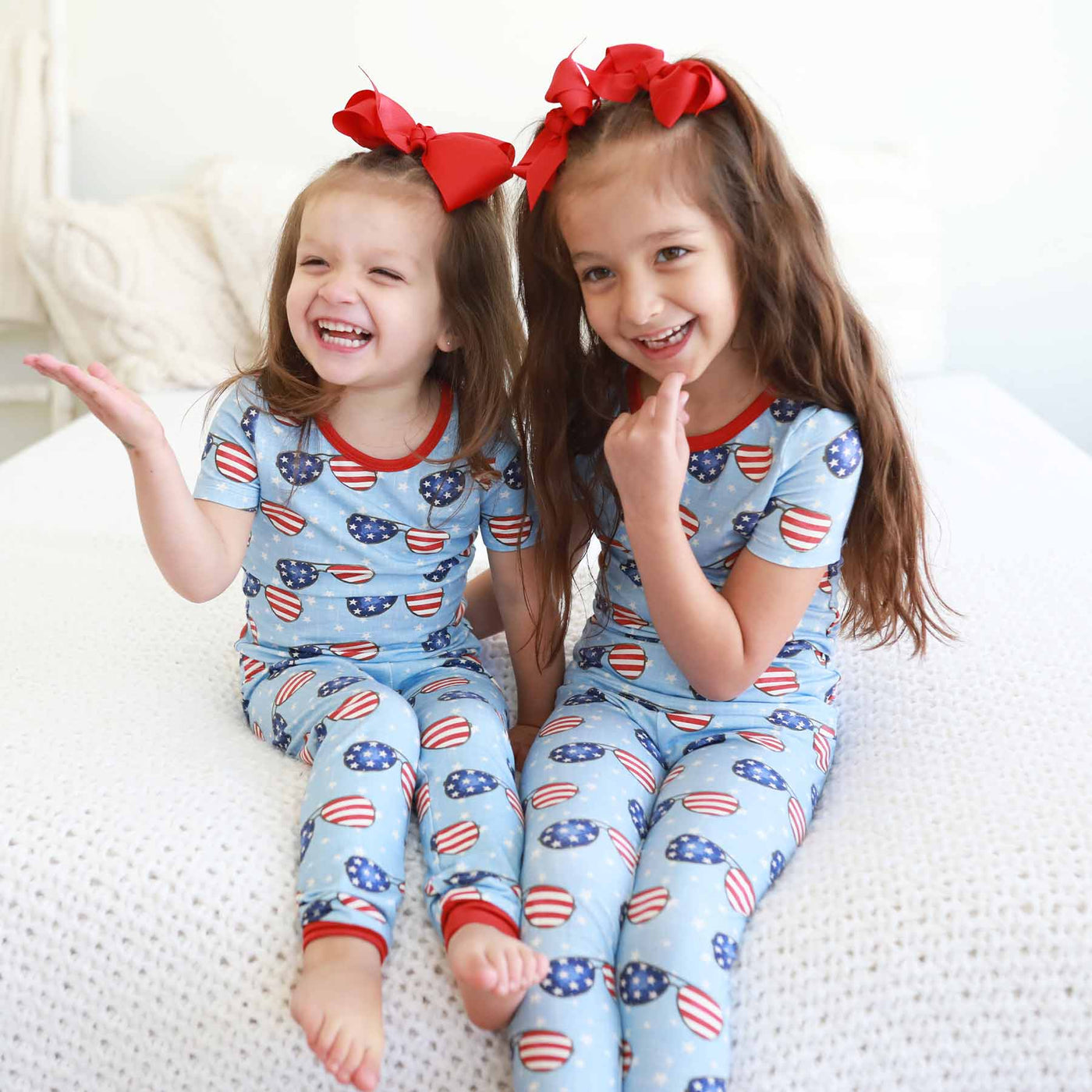 fourth of july two piece bamboo pajama set for kids 
