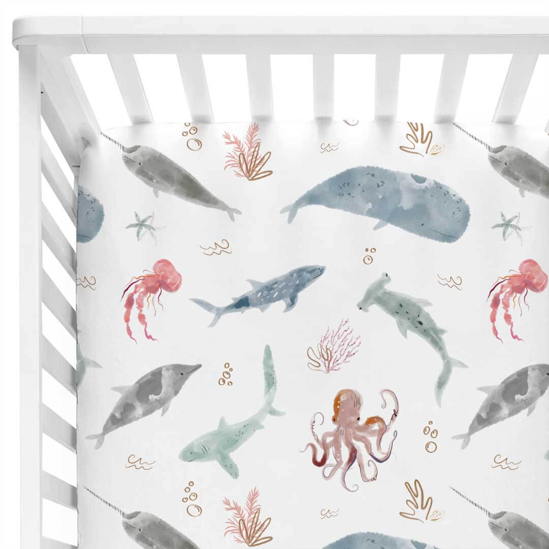 sea life crib sheet 
