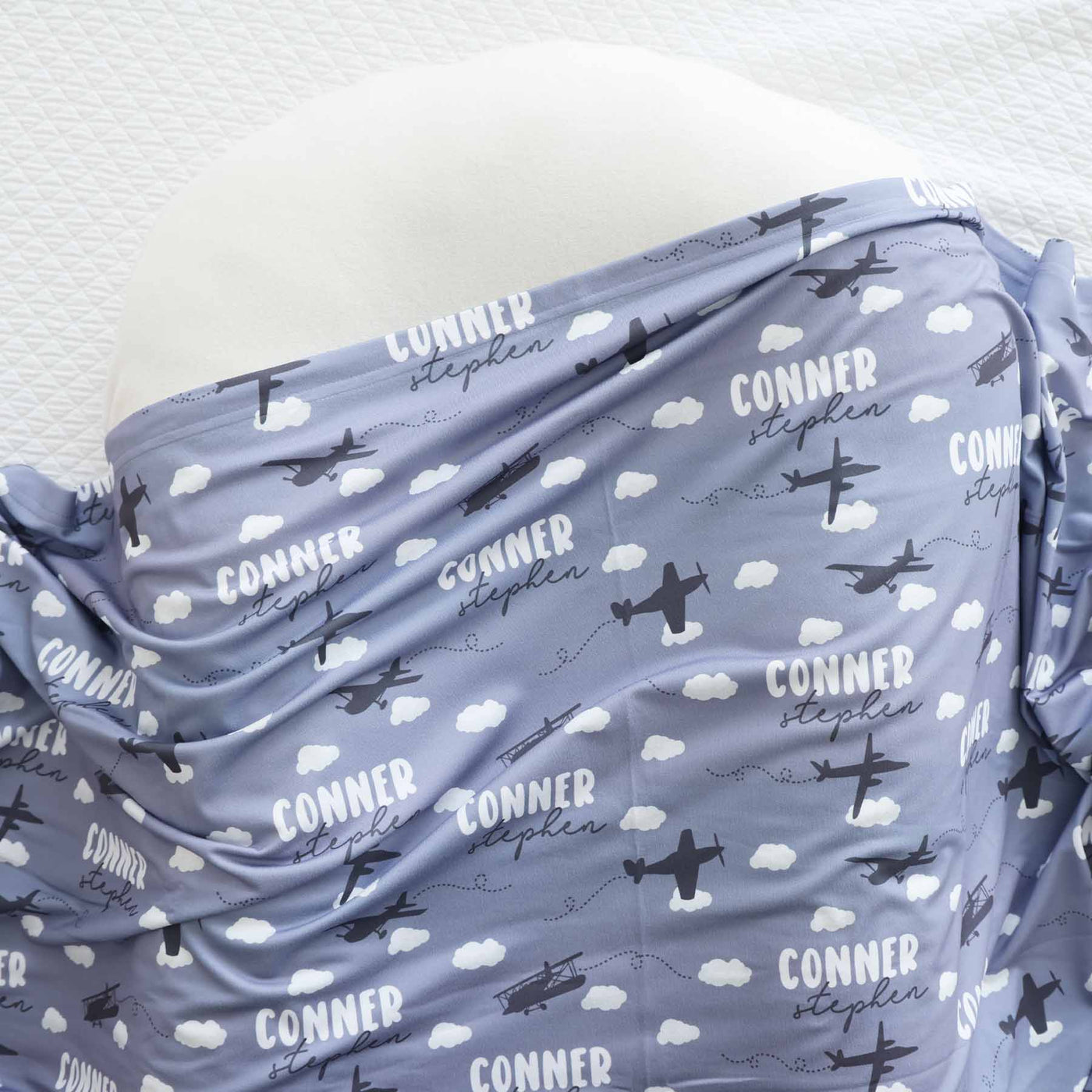 airplane personalized swaddle blanket 