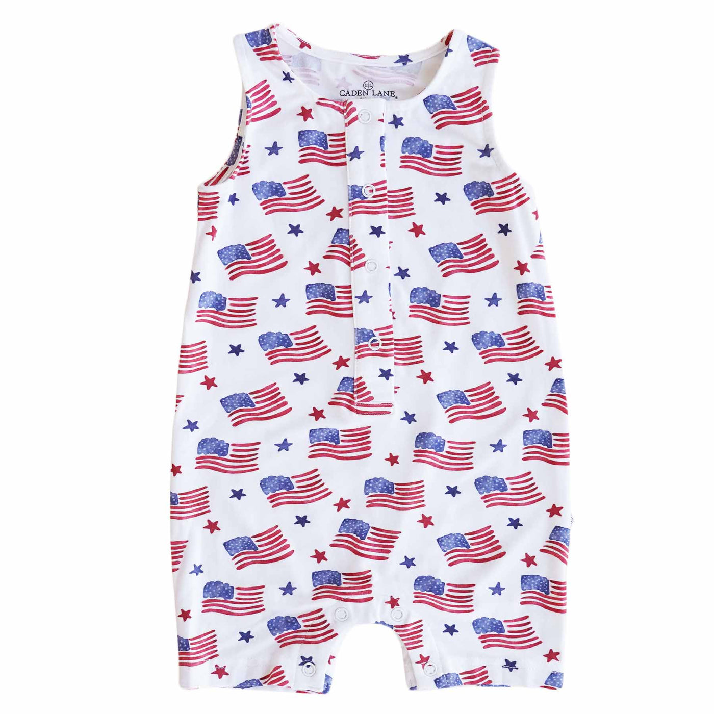 american flag casual romper for babies with flags