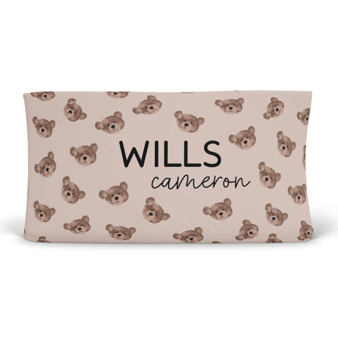 teddy bear personalized changing pad cover