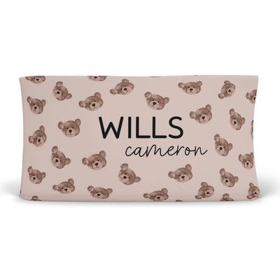 teddy bear personalized changing pad cover