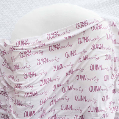 berries and cream personalized swaddle blanket 