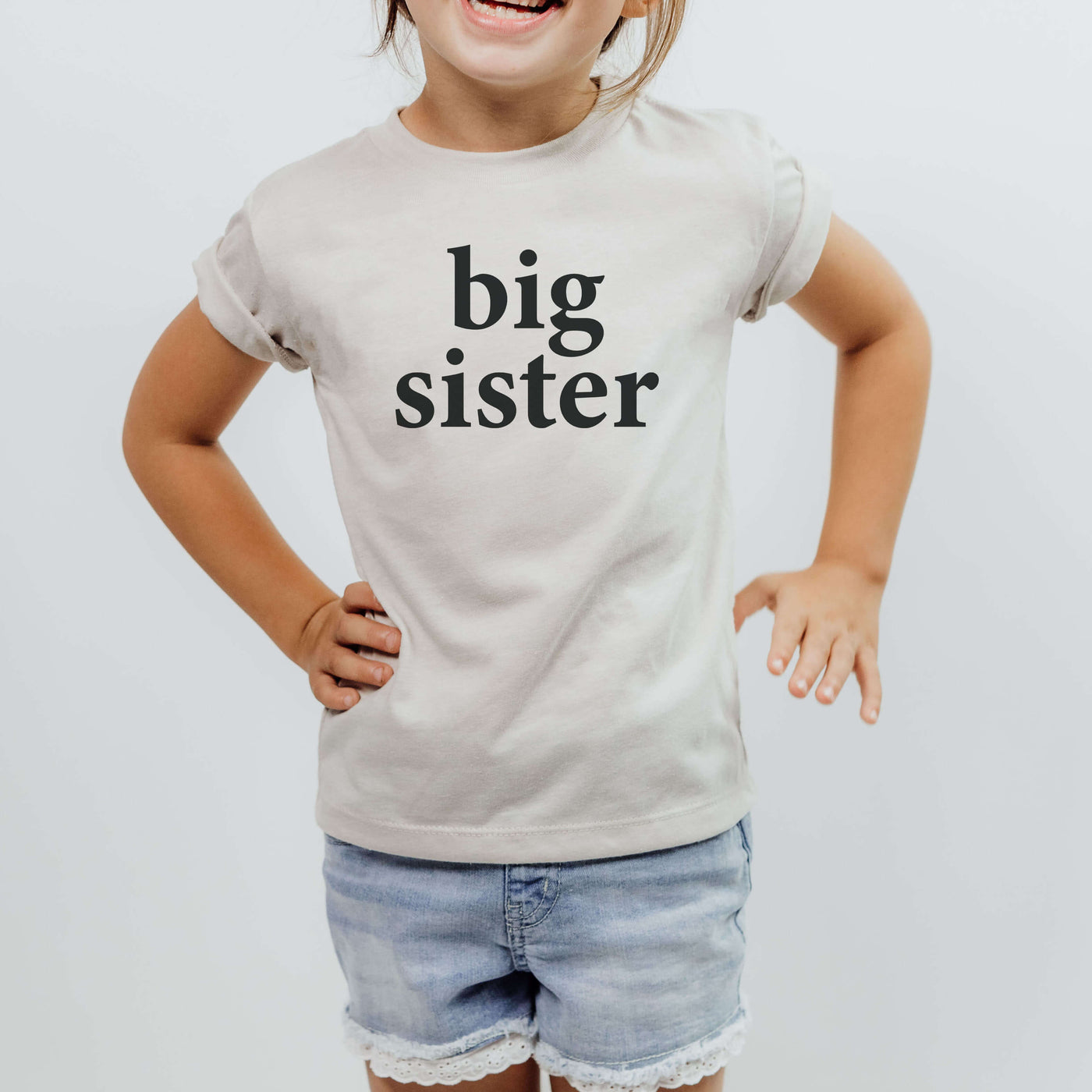big sister graphic tee heather dust 