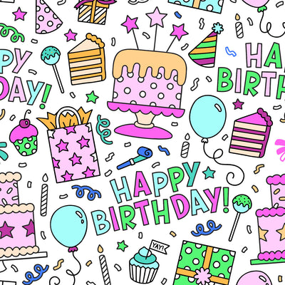 Colorable Two Piece Pajama Set | Birthday Celebration