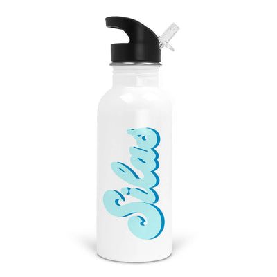 blue personalized kids water bottle 