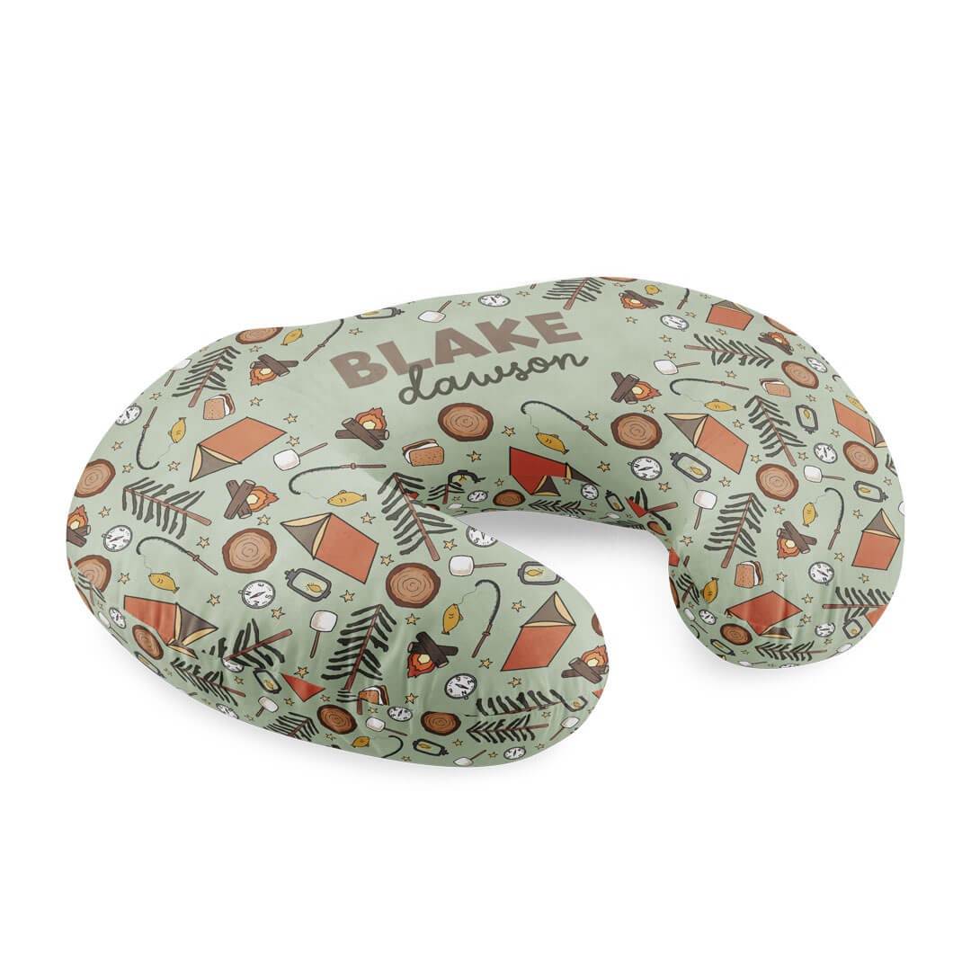 personalized nursing pillow cover camping themed 