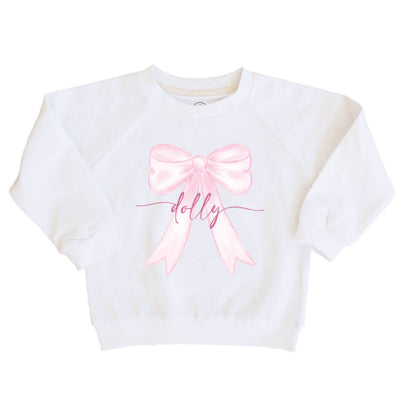 personalized kids sweatshirt with bow 