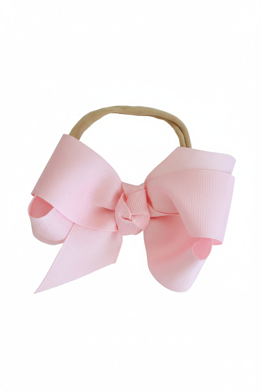 Ribbon Bow Headband in Pretty Pink Caden Lane