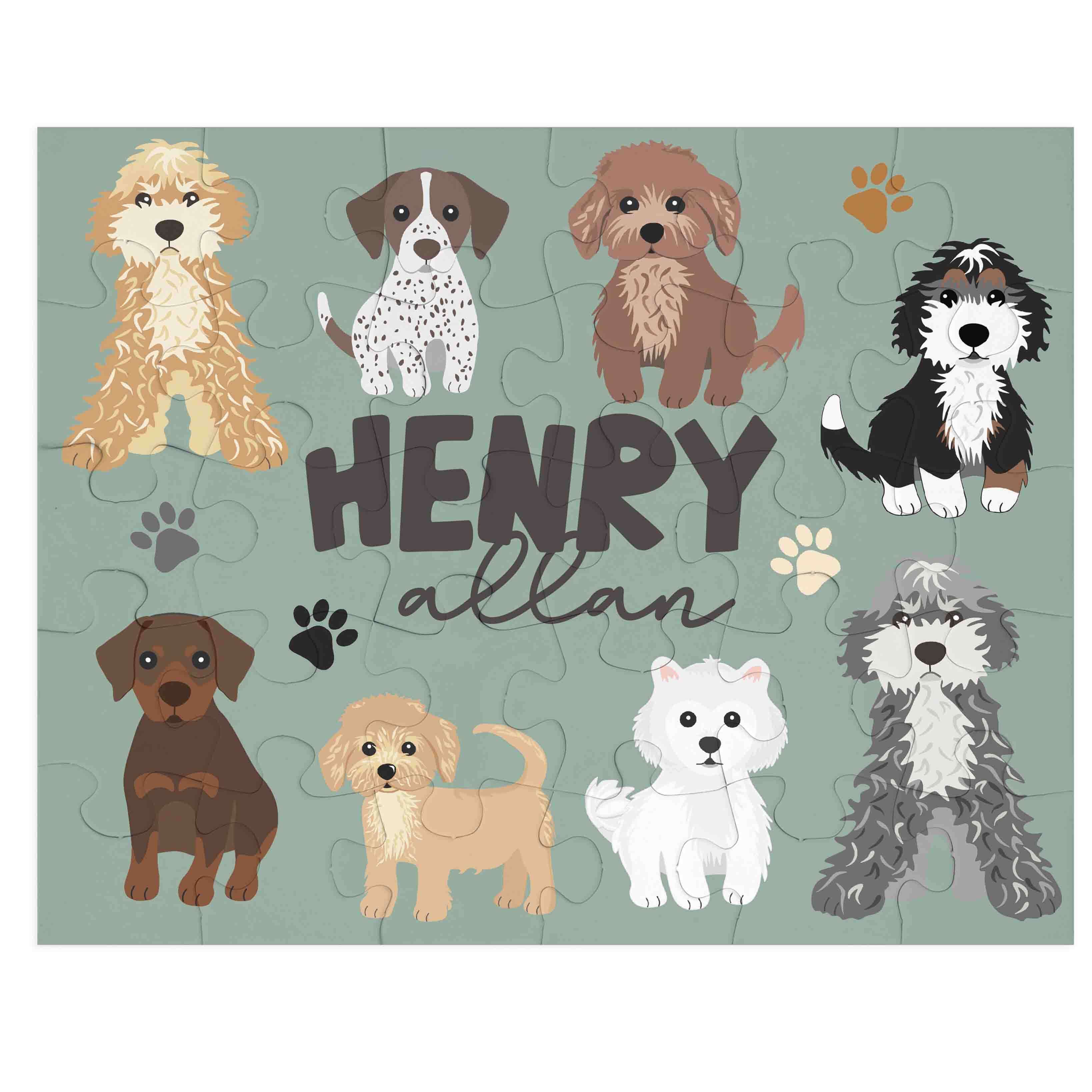 Bernedoodle Dog Puzzle with Photo Tin