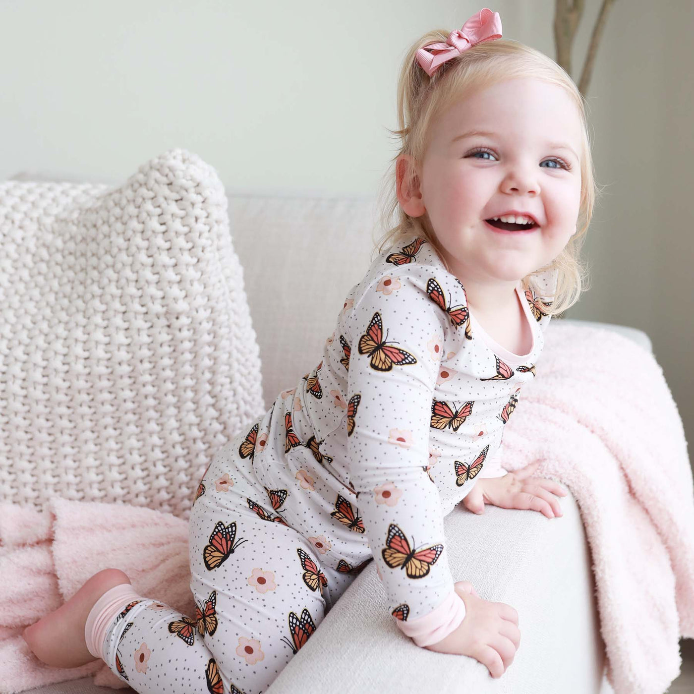 butterfly kisses two piece pajama set for toddlers 
