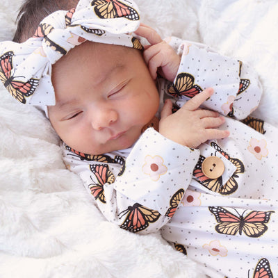 newborn baby knot gown made of butterflies 