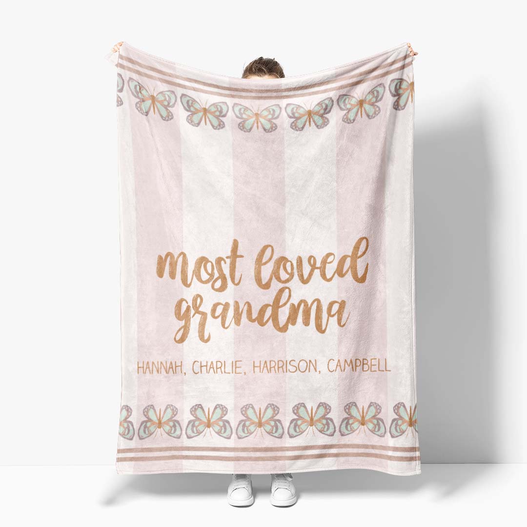 Personalized Blanket | Grandma's Butterfly Love