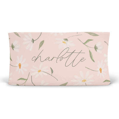 sweet daisy in blush personalized changing pad cover
