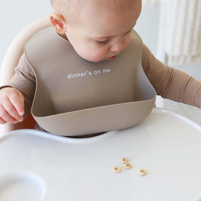 silicone baby bib dinner's on me 