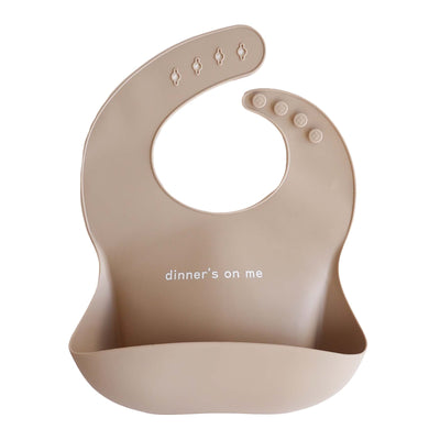 neutral silicone baby bib dinner's on me 