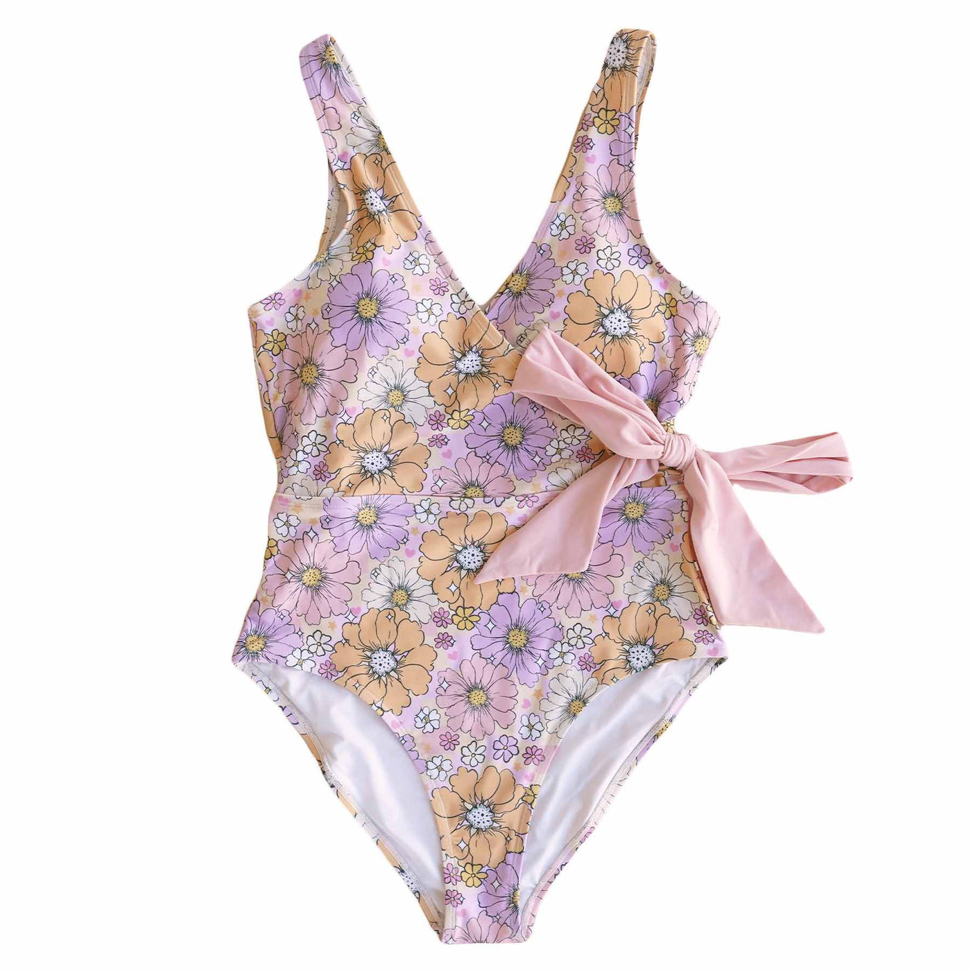 disco daisies women's crossover one piece swimsuit 