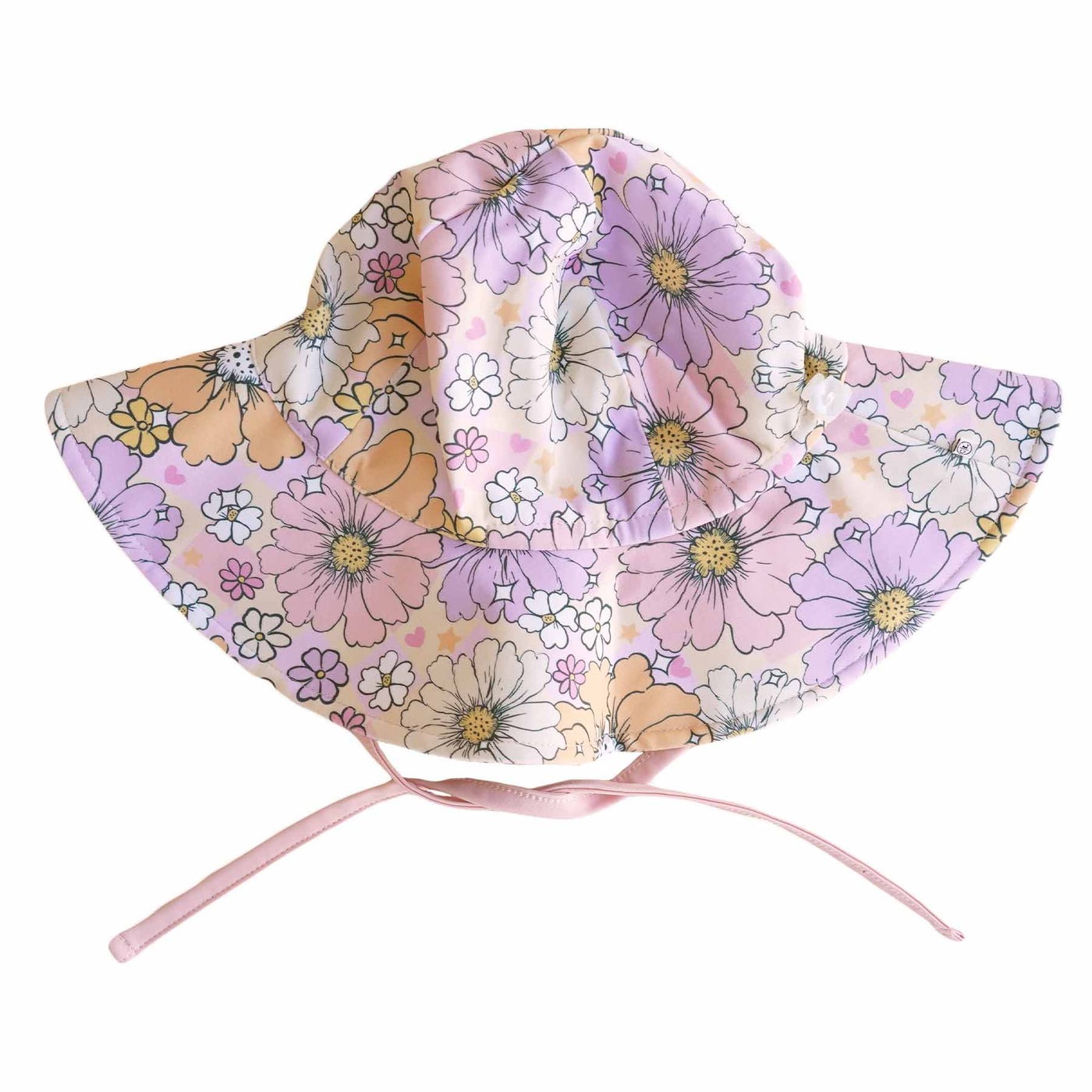 printed sun hat for babies retro floral 
