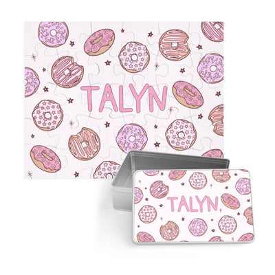 donut shop puzzle pink personalized with pink