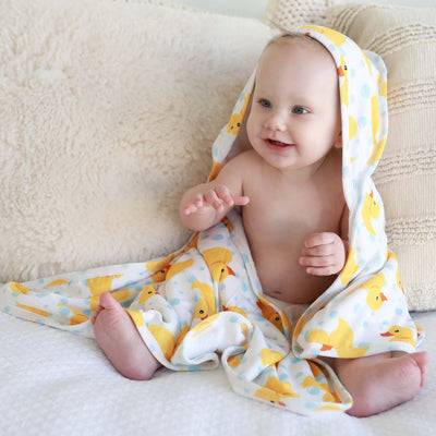rubber duck bath towel for babies with hood 