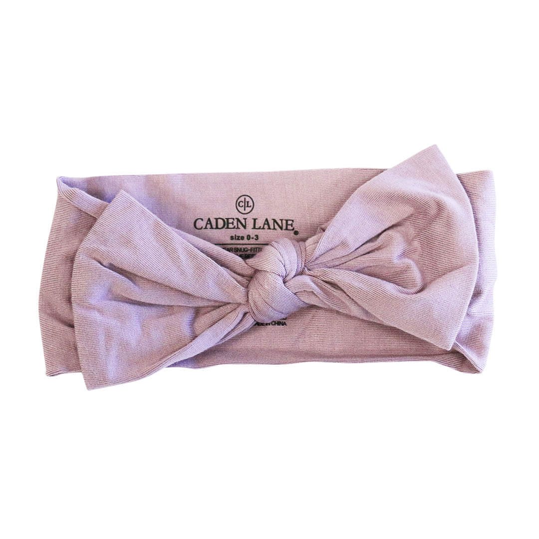 Solid Dusty Purple Knit Large Bow Headwrap Caden Lane