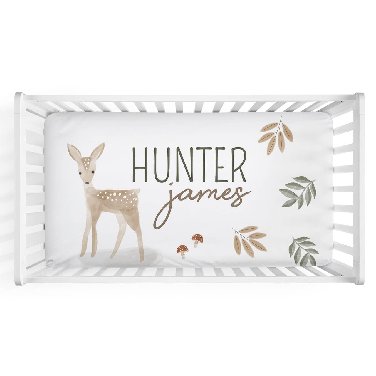 deer personalized crib sheet 