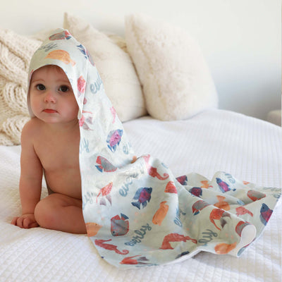 fish personalized hooded towel 