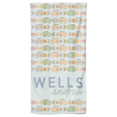 fish personalized beach towel 