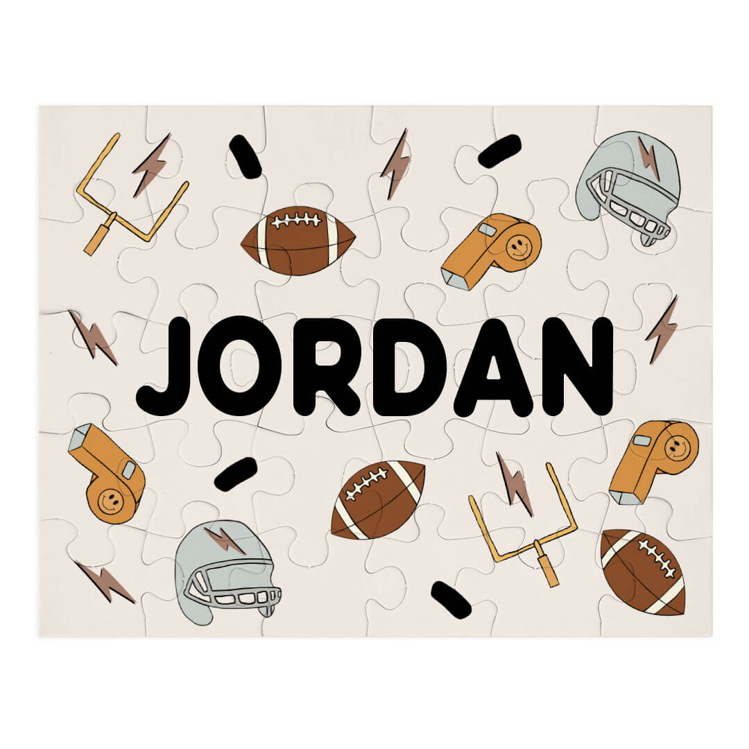 football themed personalized kids puzzle 