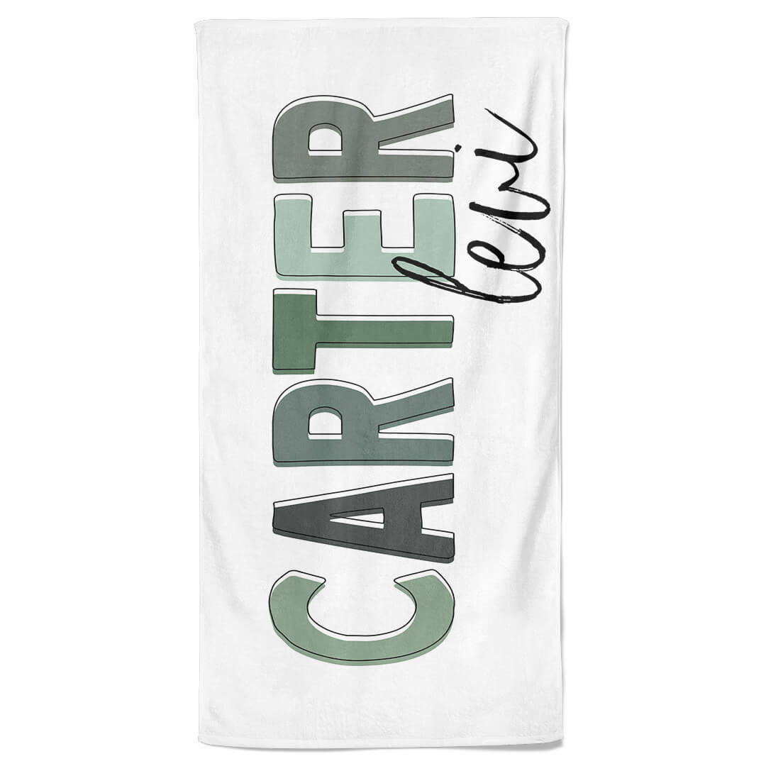 gradient greens personalized beach towel