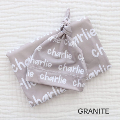 granite personalized graphic swaddle 