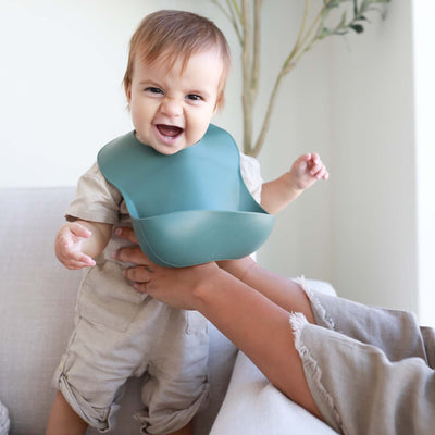 silicone bib sets for babies green