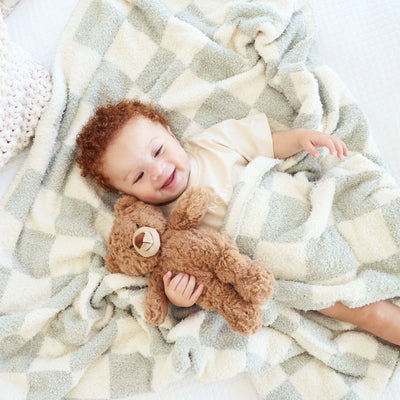CuddleLane™ Luxe Blankets | Sage Check