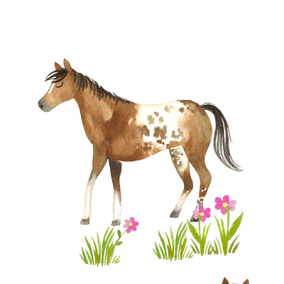 Happy Horses Personalized Toddler Blanket
