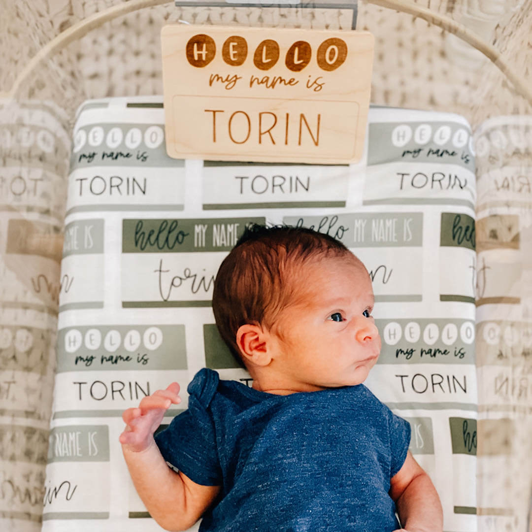 personalized wood announcement sign for baby