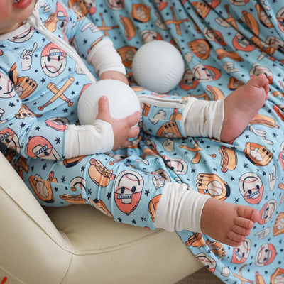 home run convertible zip romper bamboo pajamas for babies 