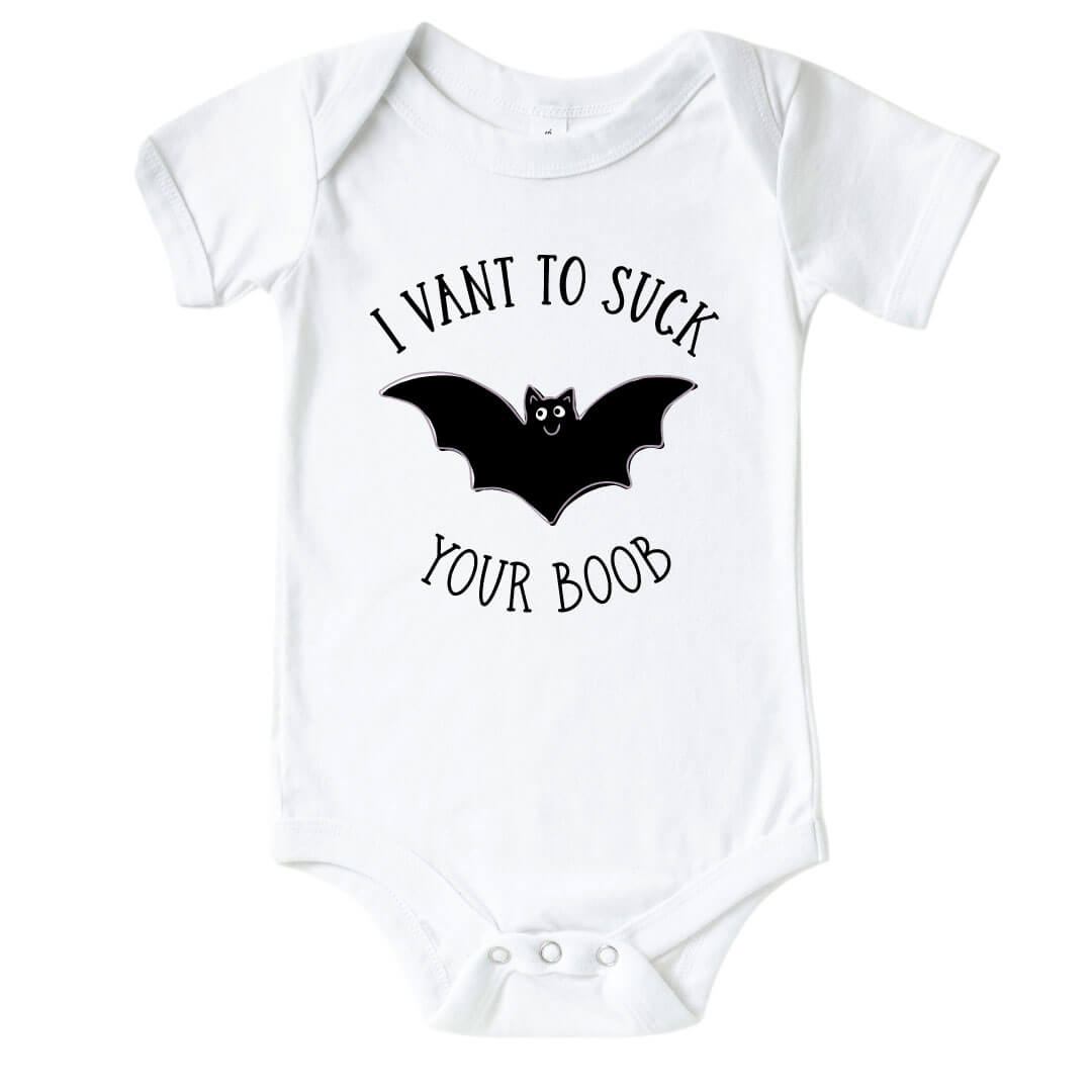 I Vant To Suck Your Boob Graphic Bodysuit | White – Caden Lane