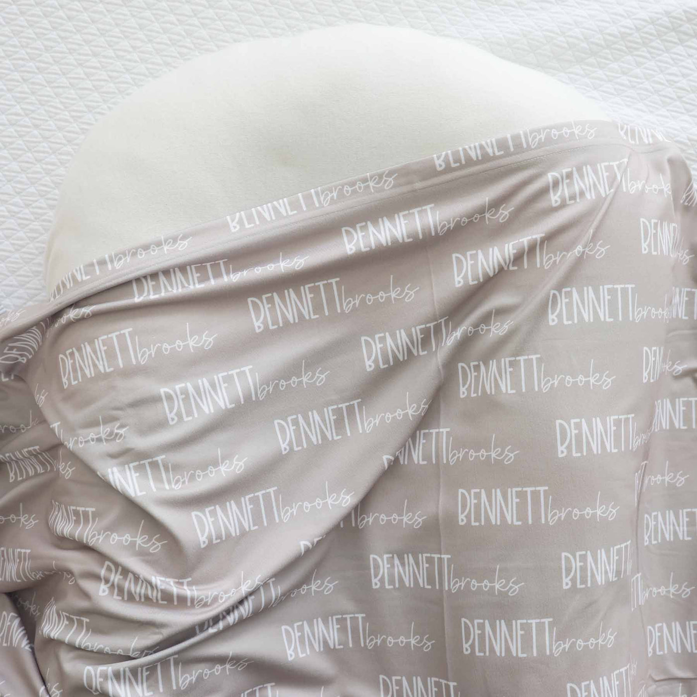 tan personalized swaddle blanket