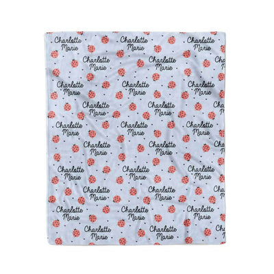ladybug blanket for kids with name personalized 
