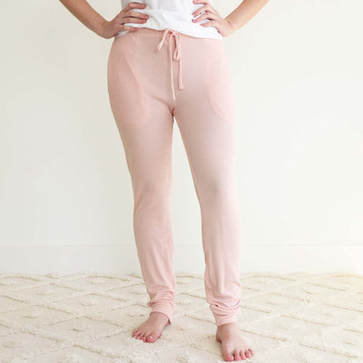 lovely pink waffle jogger bamboo adult